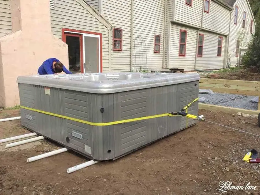 Hot Tub Being Moved