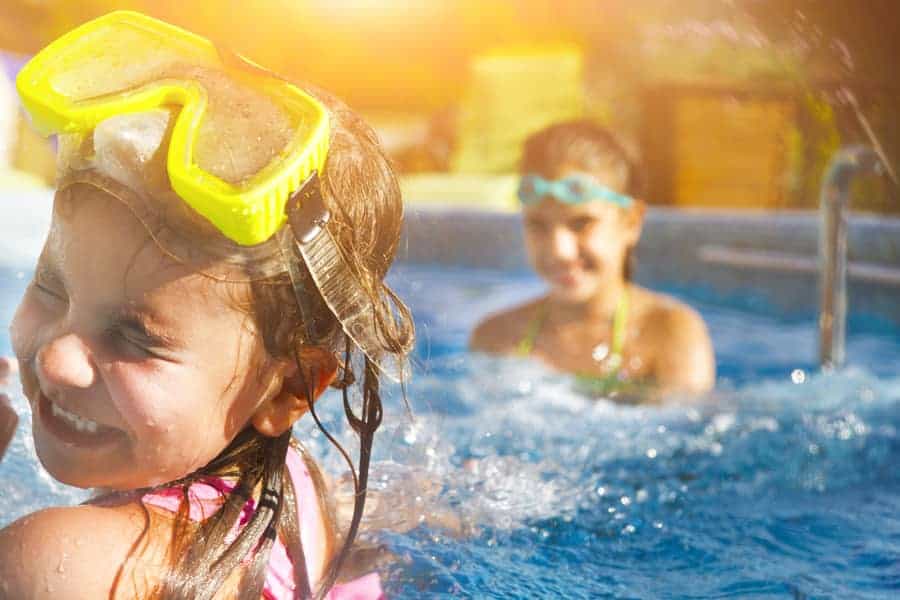 Kids swimming in a pool